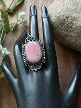 Load image into Gallery viewer, Navajo Handmade Sterling Silver Pink Conch Adjustable Ring Etta Enditto Gift