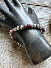 Load image into Gallery viewer, Purple Spiny Oyster 6mm 7 Inch Stretch Sterling Silver Pearls Bead Bracelet Gift