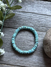 Load image into Gallery viewer, Turquoise Heishi 7 Inch Stretch Elastic Stretchy Bead Bracelet Gift