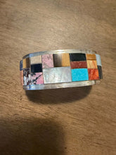 Load image into Gallery viewer, Tommy Jackson sterling silver turquoise multistone inlay cuff