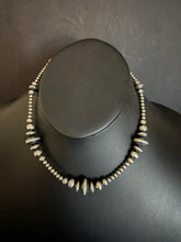 Load image into Gallery viewer, Sterling silver multi graduated bead necklace 16 inch