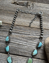 Load image into Gallery viewer, Navajo Sterling Silver Royston Turquoise Chain Lariat Bead Necklace K Yazzie