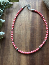 Load image into Gallery viewer, Tommy Rosita Singer T R Sterling Silver Pink Choker Bead Necklace 15 Inch