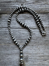 Load image into Gallery viewer, Southwestern Sterling Silver Lariat Y Pearls Tassel Bead Necklace 30 Inch