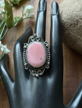 Load image into Gallery viewer, Navajo Handmade Sterling Silver Pink Conch Adjustable Ring Etta Enditto Gift