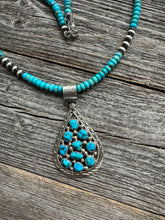 Load image into Gallery viewer, Navajo sterling silver turquoise necklace pendant