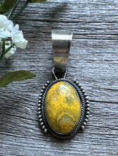 Load image into Gallery viewer, Navajo Sterling Silver Yellow Bumblebee Jasper Pendant RB