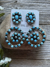 Load image into Gallery viewer, Navajo Sterling Silver Turquoise Cluster Earrings Sheila