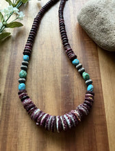 Load image into Gallery viewer, SterlingSilver Purple SpinyOyster SleepingBeauty Sonoran Turquoise Bead Necklace