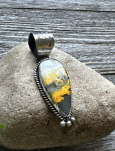 Load image into Gallery viewer, Native American Sterling Silver Yellow Bumblebee Jasper Pendant Tillie Jon Gift