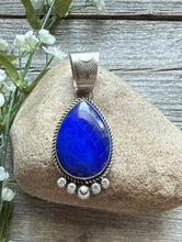Load image into Gallery viewer, Native American Navajo Sterling Silver Lapis Pendant R Yazzie Gift