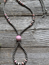 Load image into Gallery viewer, Jacla Sterling Silver Multi Graduated Pink Conch Pearls Bead Necklace 24 inch