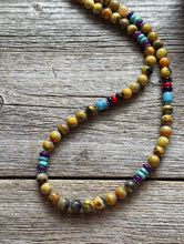Load image into Gallery viewer, Bumblebee Jasper Multi Stone Color Sterling Silver Bead Necklace. 18 inch Gift