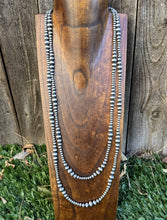 Load image into Gallery viewer, 4mm - 8mm Multi Graduated Sterling Silver Oxidized Pearls Bead Necklace 60 Inch