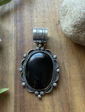 Load image into Gallery viewer, Native American Navajo Sterling Silver Black Onyx Pendant Etta Enditto Gift