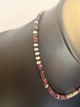 Load image into Gallery viewer, Sterling silver purple spiny oyster necklace 18inch