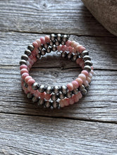 Load image into Gallery viewer, Sterling Silver Pink Conch Pearls Wrap Spiral Bead Bracelet