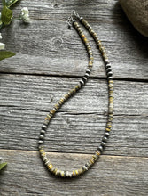 Load image into Gallery viewer, Sterling Silver Bumblebee Jasper W 6mm Pearls Bead Necklace. 18 inch