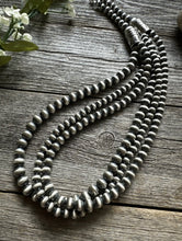 Load image into Gallery viewer, Southwestern Sterling Silver Multi Strand Pearls Bead Necklace 22 Inch 6,7,8mm