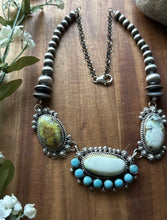 Load image into Gallery viewer, Navajo Sterling Silver Palomino Turquoise Chain Lariat Necklace K Yazzie