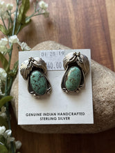 Load image into Gallery viewer, Native American Sterling Silver Turquoise Earrings Mary Ellen