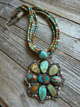 Load image into Gallery viewer, Navajo sterling silver royston turquoise pendant necklace