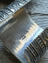 Load image into Gallery viewer, Sunshine Reeves Sterling Silver Green Royston Turquoise Cuff Bracelet. Navajo