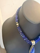Load image into Gallery viewer, Navajo sterling silver lapis pendant necklace