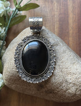 Load image into Gallery viewer, Native American Navajo Sterling Silver Black Onyx Pendant Etta Enditto Gift