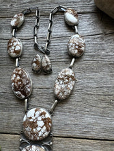 Load image into Gallery viewer, Native American Navajo Sterling Silver Brown Wild Horse Chain Lariat Necklace JP