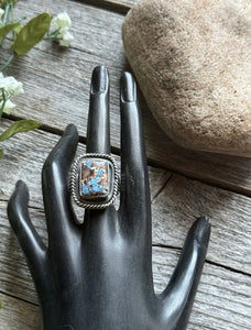 Native American Sterling Silver Golden Hill Turquoise Ring. Size 10 Gift BJ