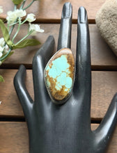 Load image into Gallery viewer, Navajo Native Sterling Silver Number 8 Turquoise Adjustable Ring Leslie Nez Gift