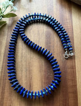 Load image into Gallery viewer, Sterling Silver Graduated Blue Lapis Turquoise Bead Necklace. 26 inch. Gift