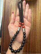 Load image into Gallery viewer, Sterling silver black onyx coral necklace 18 inch