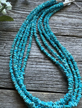 Load image into Gallery viewer, Southwestern Sterling Silver Blue Turquoise Multi Strand Bead Necklace. 20 inch