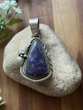 Load image into Gallery viewer, Native American Sterling Silver Purple Charoite Pendant. LC