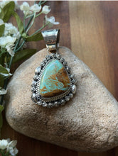 Load image into Gallery viewer, Navajo Sterling Silver Number 8 Turquoise Handmade Pendant K Yazzie Gift