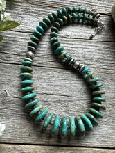 Load image into Gallery viewer, Southwestern 925 Sterling Silver Graduated Turquoise Bead Necklace. 18 inch