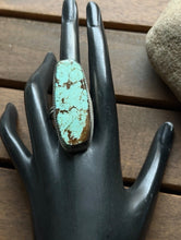 Load image into Gallery viewer, Navajo Native Sterling Silver Number 8 Turquoise Adjustable Ring Leslie Nez Gift