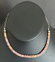 Load image into Gallery viewer, Sterling Silver Multi Stone Color Shell Pearls Chain Bead Necklace. 16 Inch Gift