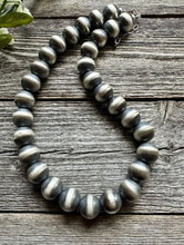 Load image into Gallery viewer, 16mm 22 Inch 925 Sterling Silver Oxidized Pearls Bead Necklace Southwestern