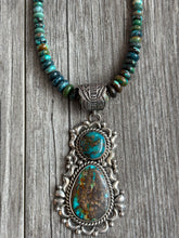 Load image into Gallery viewer, Handmade Navajo Turquoise &amp; Sterling Silver Pendent.
With Turquoise Necklace