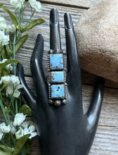 Load image into Gallery viewer, Native American Sterling Silver Golden Hill Turquoise Ring. Size 8. Mary Ellen