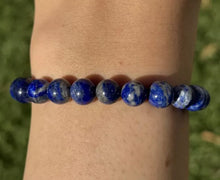Load image into Gallery viewer, Lapis Lazuli 7 Inch Stretch Bead Bracelet Gift Southwestern