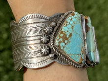 Load image into Gallery viewer, Navajo Sterling Silver Number 8 Turquoise Cuff Bracelet. C Yazzie Gift