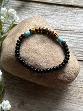 Load image into Gallery viewer, Black Onyx Tigers Eye 6.5 Inch Stretch Elastic Stretchy Bead Bracelet Gift