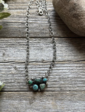 Load image into Gallery viewer, Navajo Sterling Silver Blue Turquoise Cluster Adjustable Chain Necklace K Yazzie
