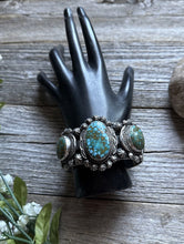 Load image into Gallery viewer, Navajo Native Sterling Silver Kingman Turquoise Cuff Bracelet J Nelson