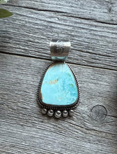 Load image into Gallery viewer, Navajo Sterling Silver Blue Royston Turquoise Pendant. RY Gift