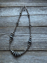 Load image into Gallery viewer, Sterling silver multi graduated bead necklace 16 inch